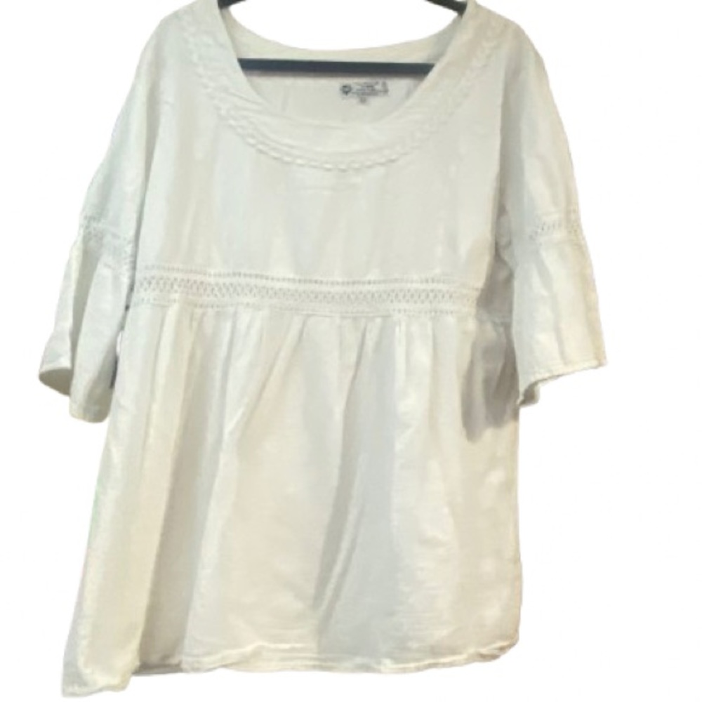 Elegant Plus Size Curve White Women's Top Size XXL